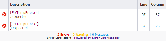 Export Visual Studio Error List as HTML