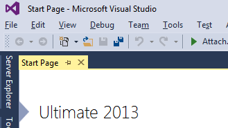 Visual Studio 2013 Normal Small Menu