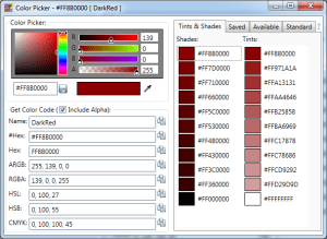 Integrated Color Picker for Visual Studio IDE