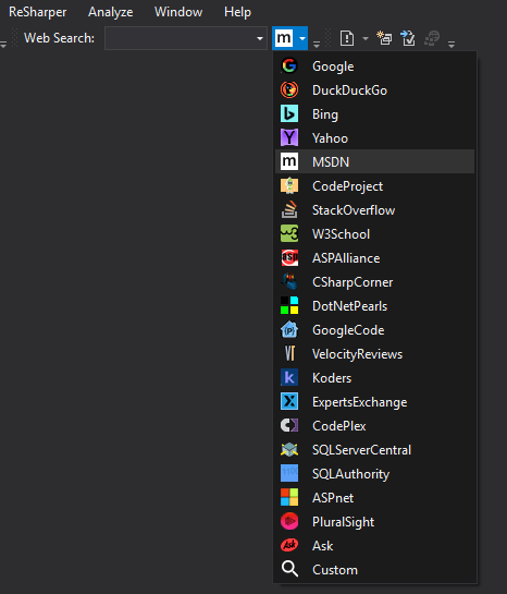Web Search 2 version 1.1 adds support for Visual Studio 2017&nbsp;RC